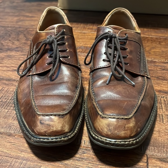 Ecco Men's Brown Leather Oxford Shoes - Picture 2 of 8